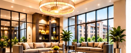 Clean modern lobby
